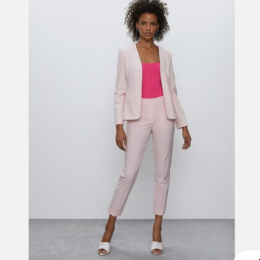 Aritzia Babaton Wool Open Front Lexia Blazer Pink Chalk | Size 10